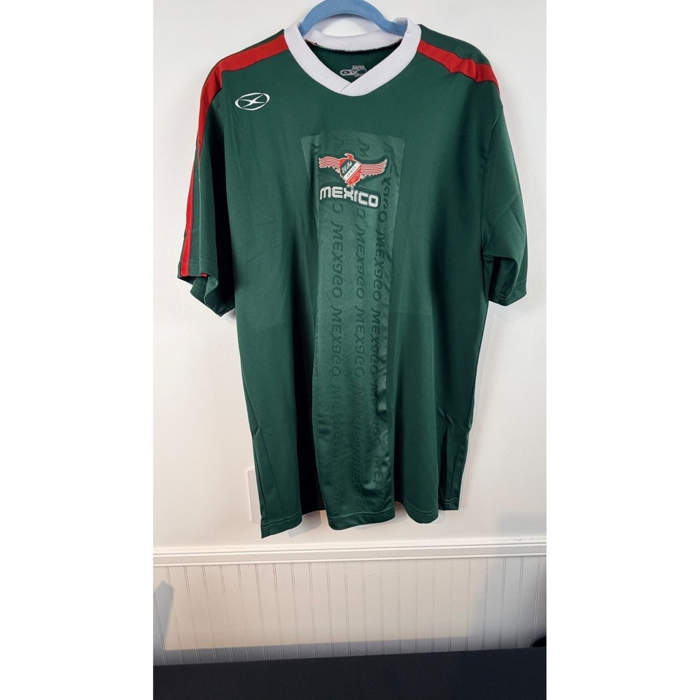 Xara Soccer Mexico International Shirt Green Red White‎ XL El Tri Azteca 1094